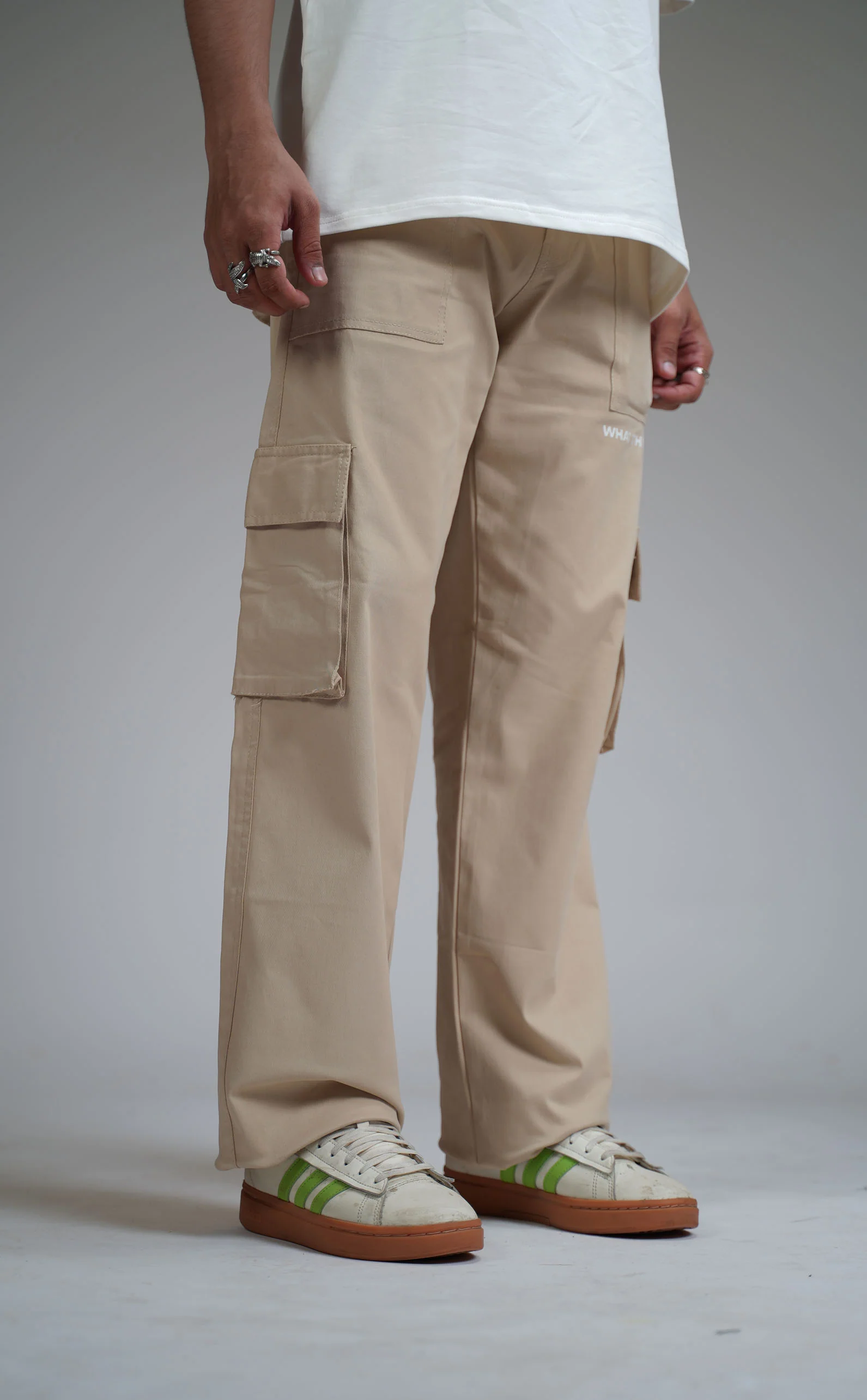 Solid Beige Unisex Cargo - Image 2