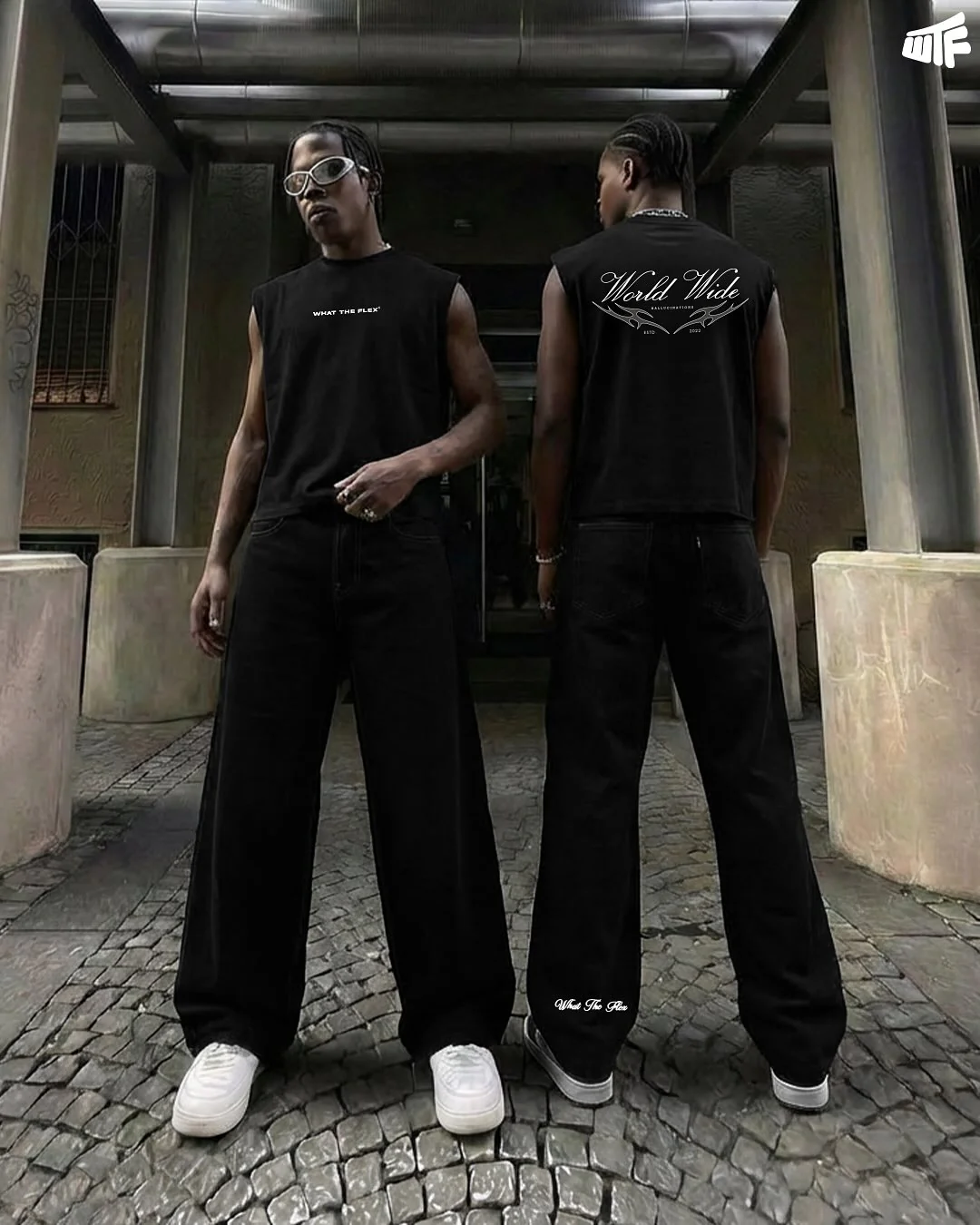 Inked Black Baggy Denim Jeans - Image 4