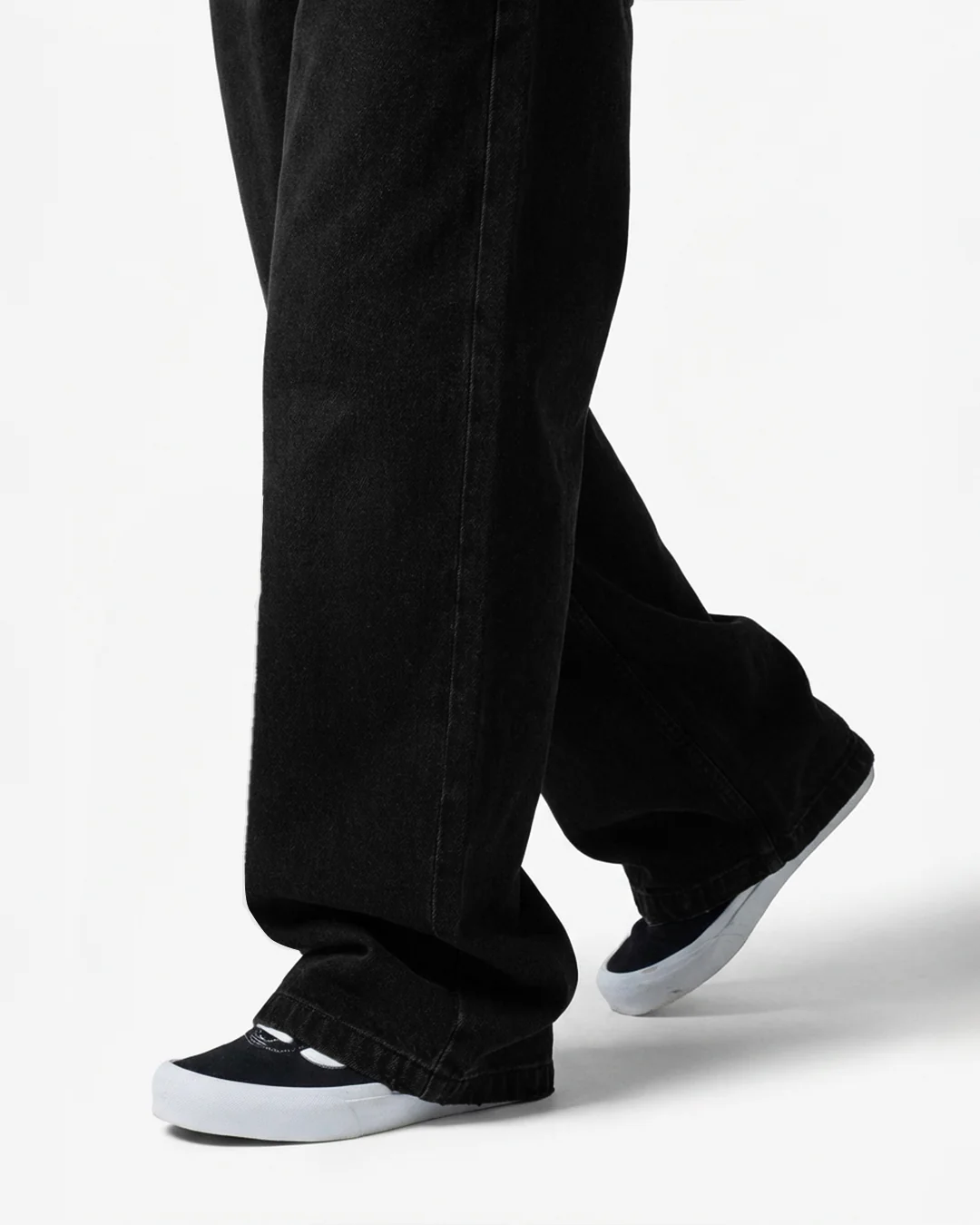 Inked Black Baggy Denim Jeans - Image 6