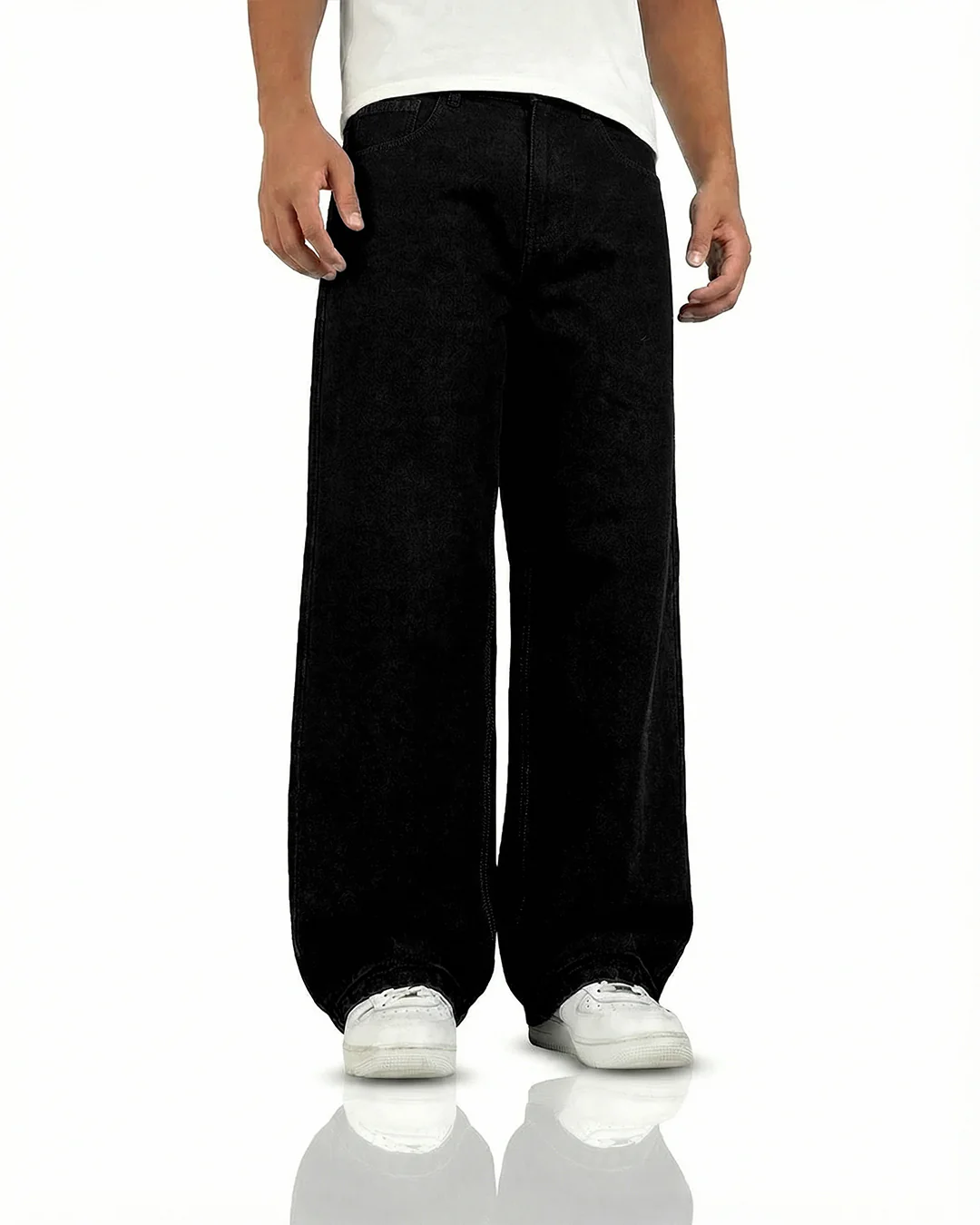 Inked Black Baggy Denim Jeans - Image 7