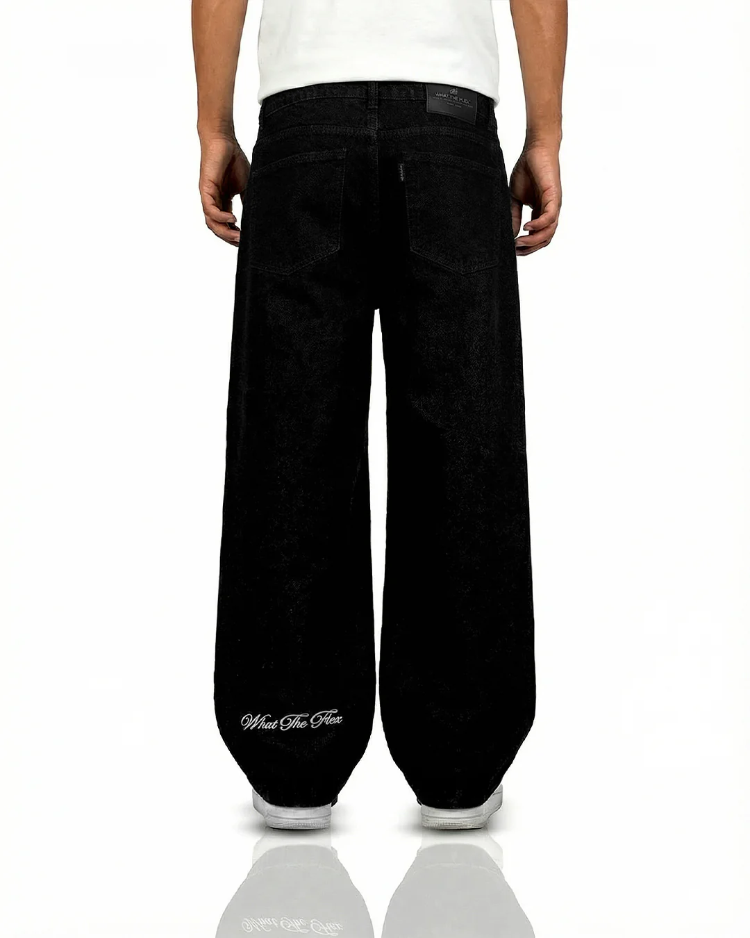 Inked Black Baggy Denim Jeans - Image 8