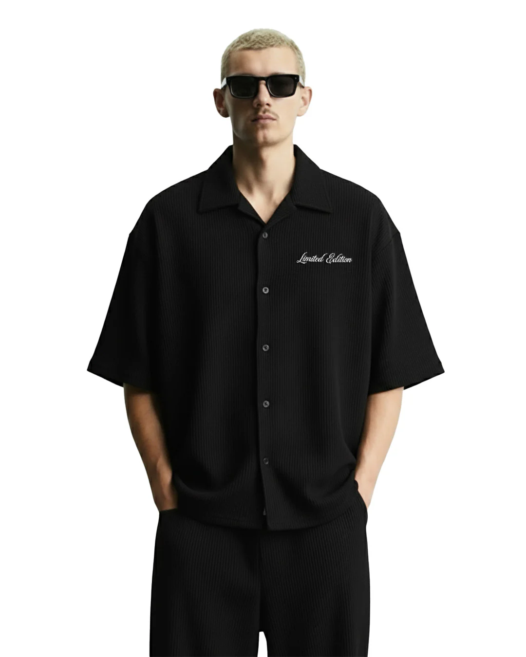 Black Ribbed Shirt - Image 2