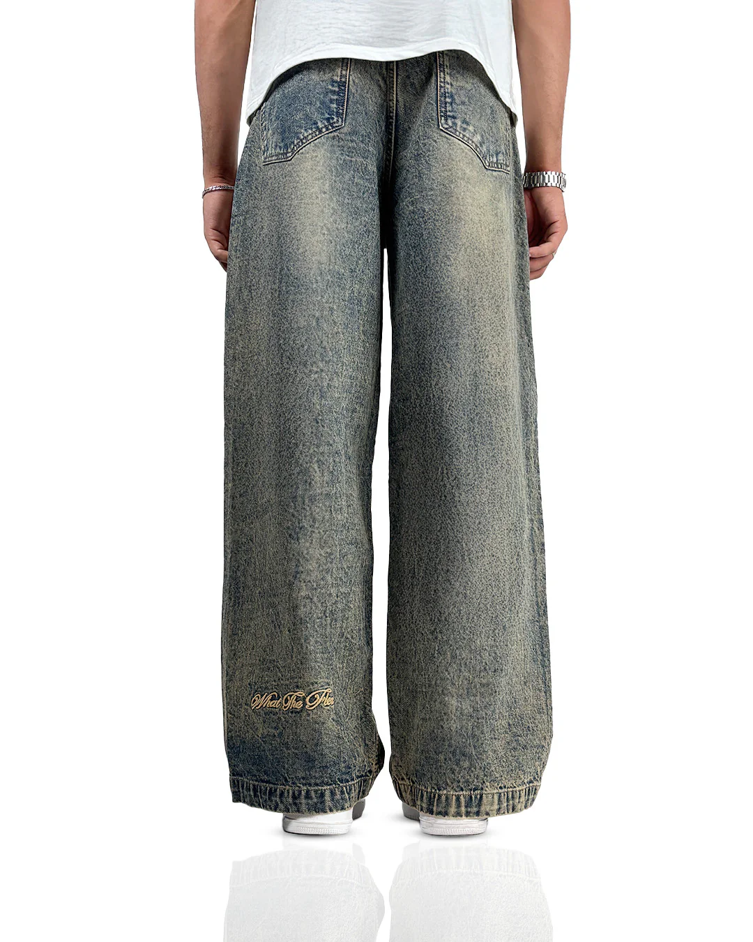 Burnt Blue Baggy Denim Jeans - Image 6