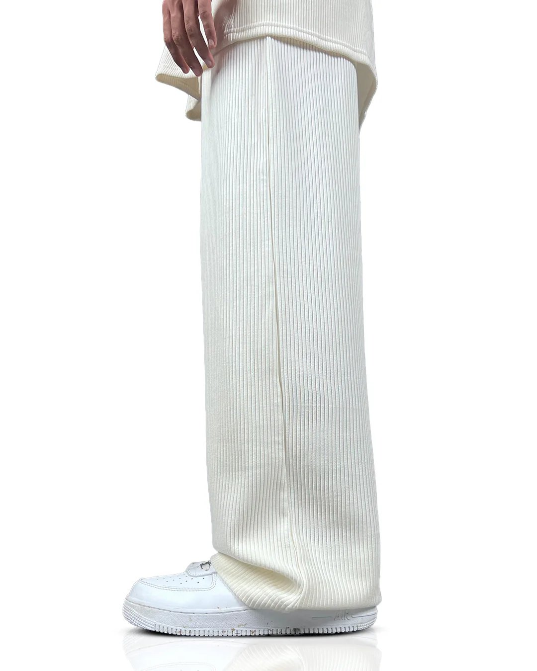 Cream Ribbed Pants - Image 2