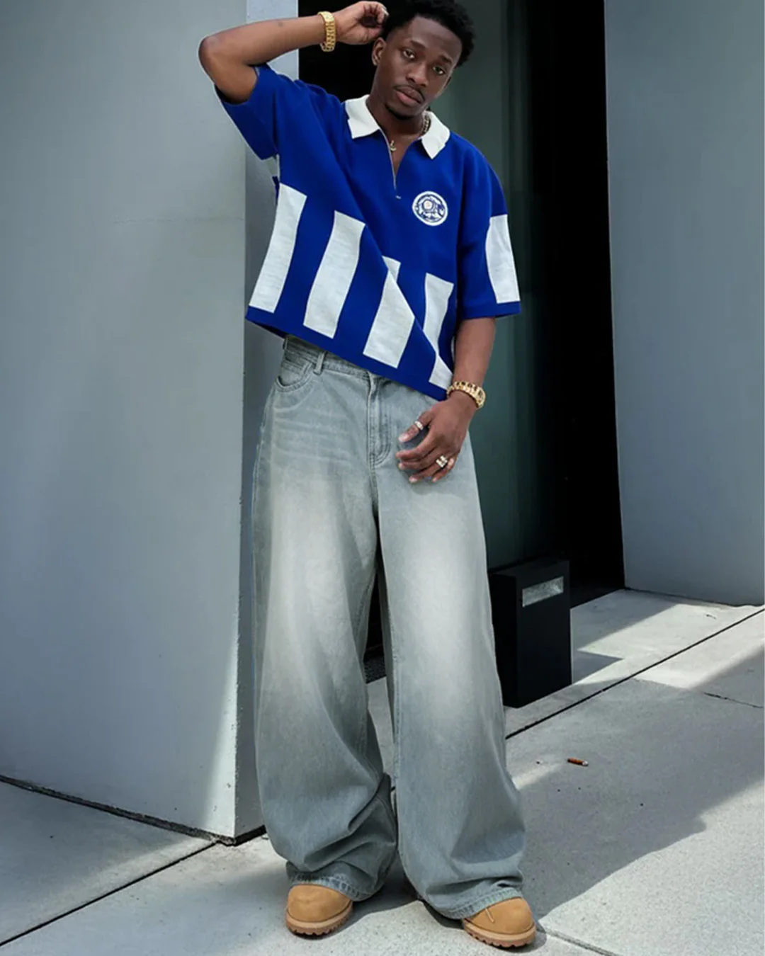 Frost Blue Baggy Denim Jeans - Image 4