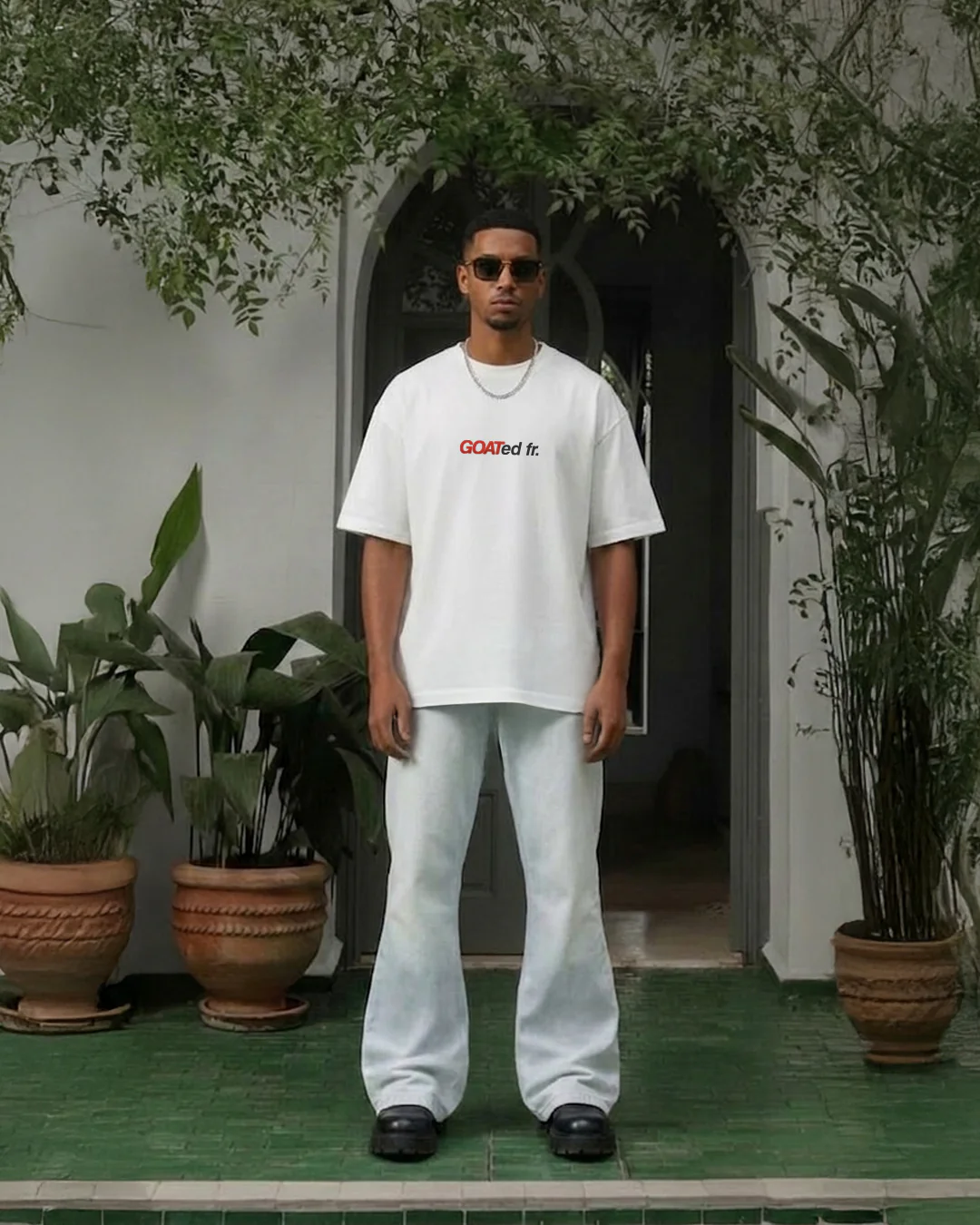 Goat Overnight White Heavyweight T-shirt - Image 5