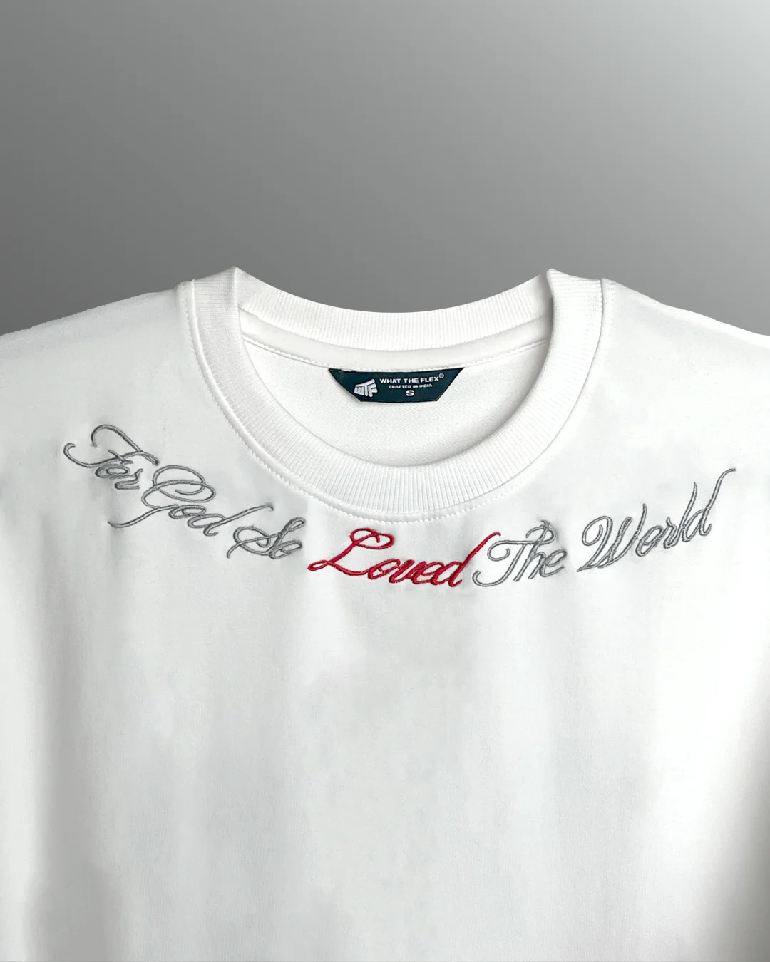 Lost Scriptures White Embroidery T-Shirt - Image 4
