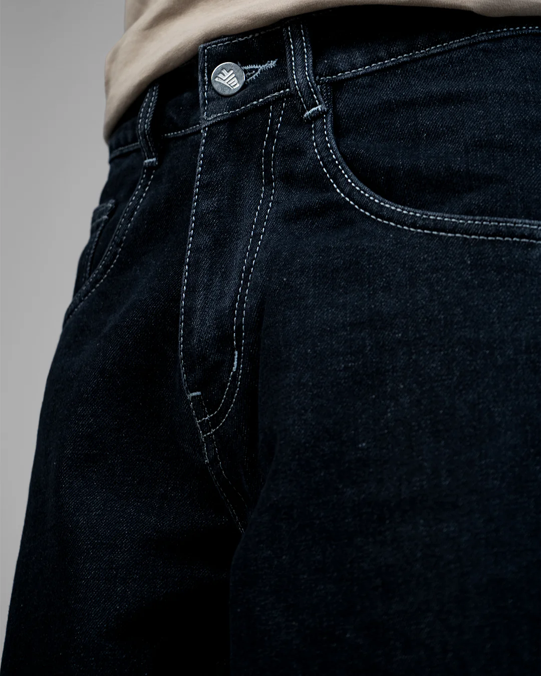 Midnight Black Baggy Denim Jeans - Image 9