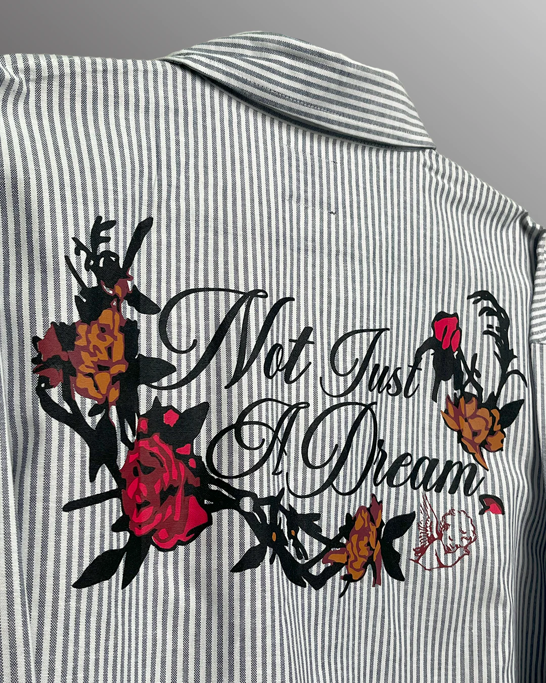 Not Just A Dream Grey Full Sleeves Striped Shirt - Image 6