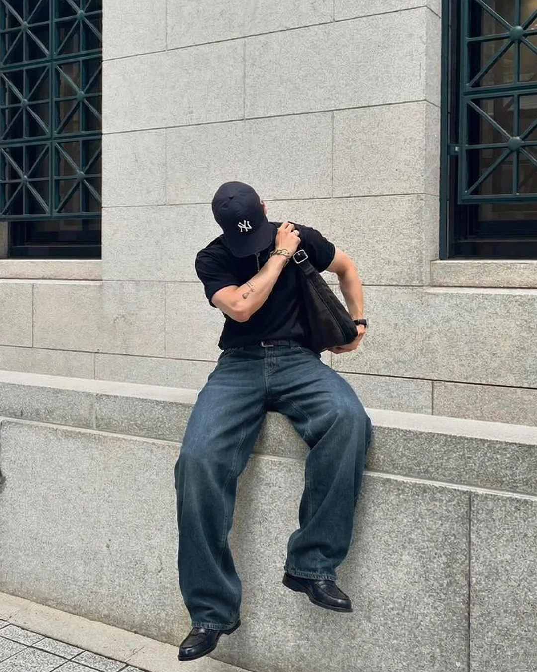 Phantom Blue Baggy Denim Jeans - Image 4