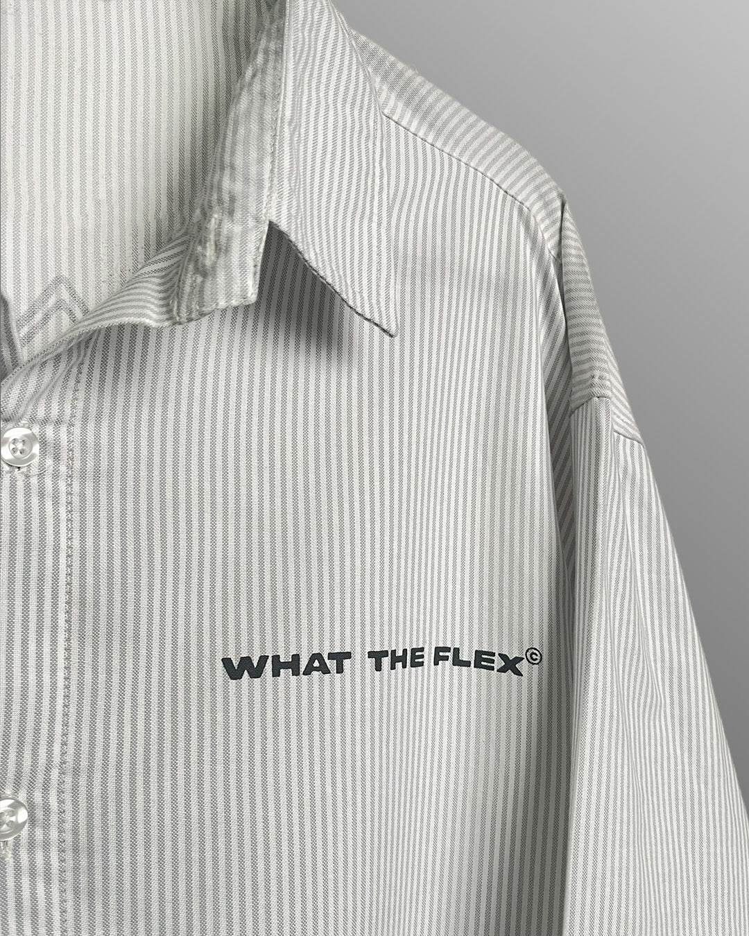 Progress Tribe Full Sleeves Grey and White Striped Shirt - Image 7