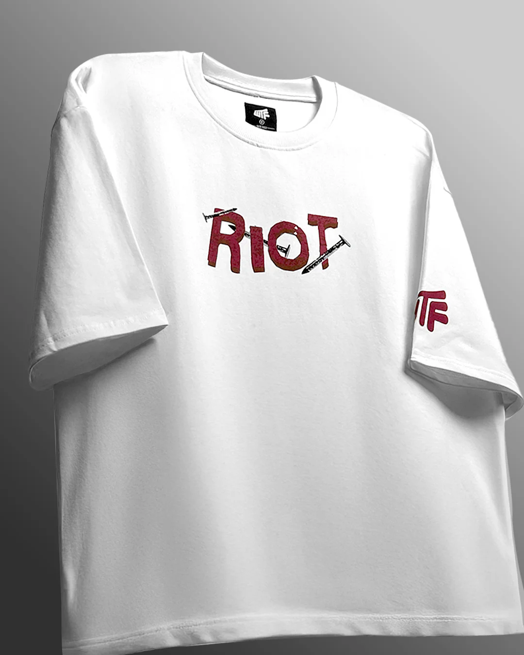Riot Off White Boxy Fit T-shirt - Image 5