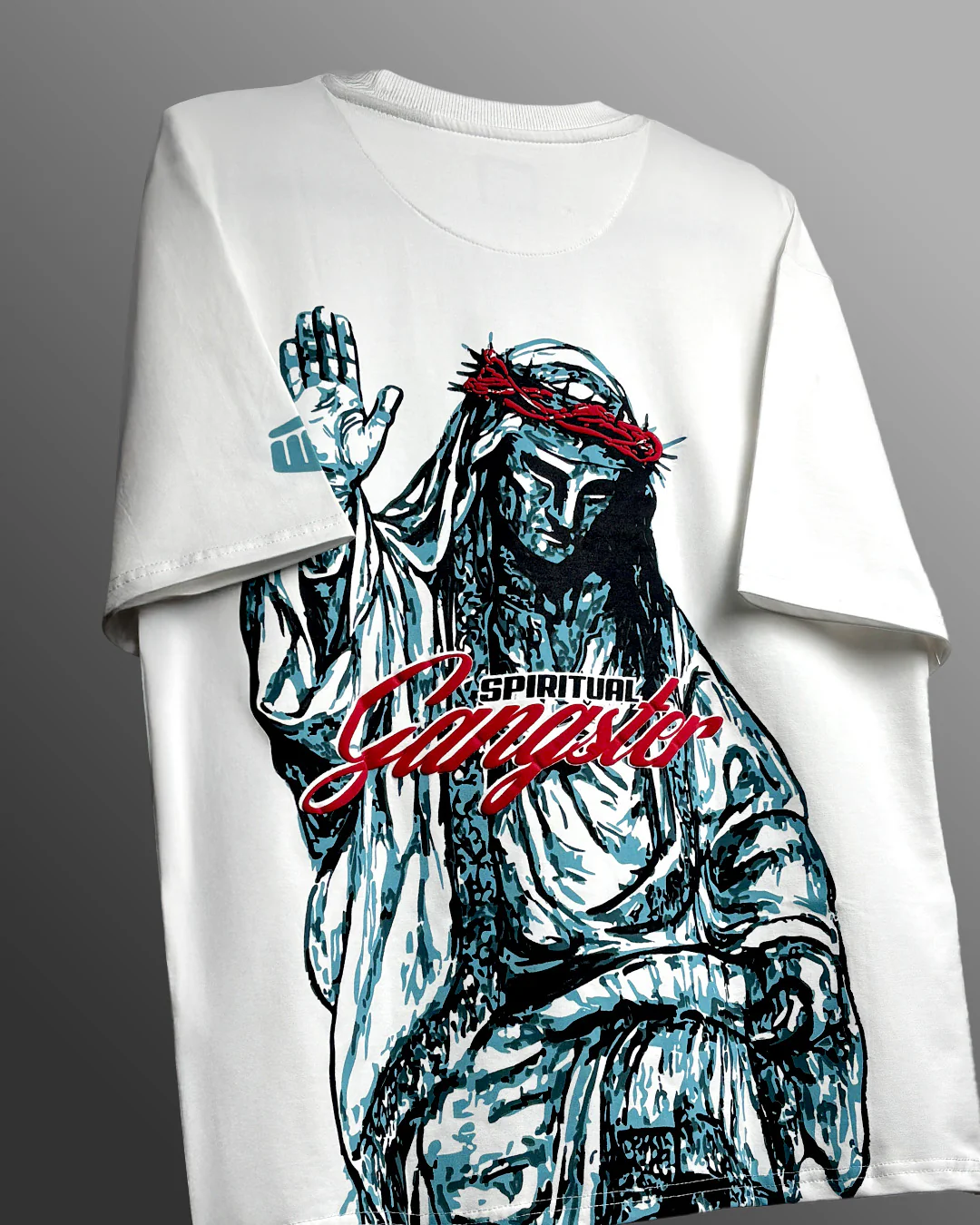 Spiritual Gangster White Heavyweight T-shirt - Image 3