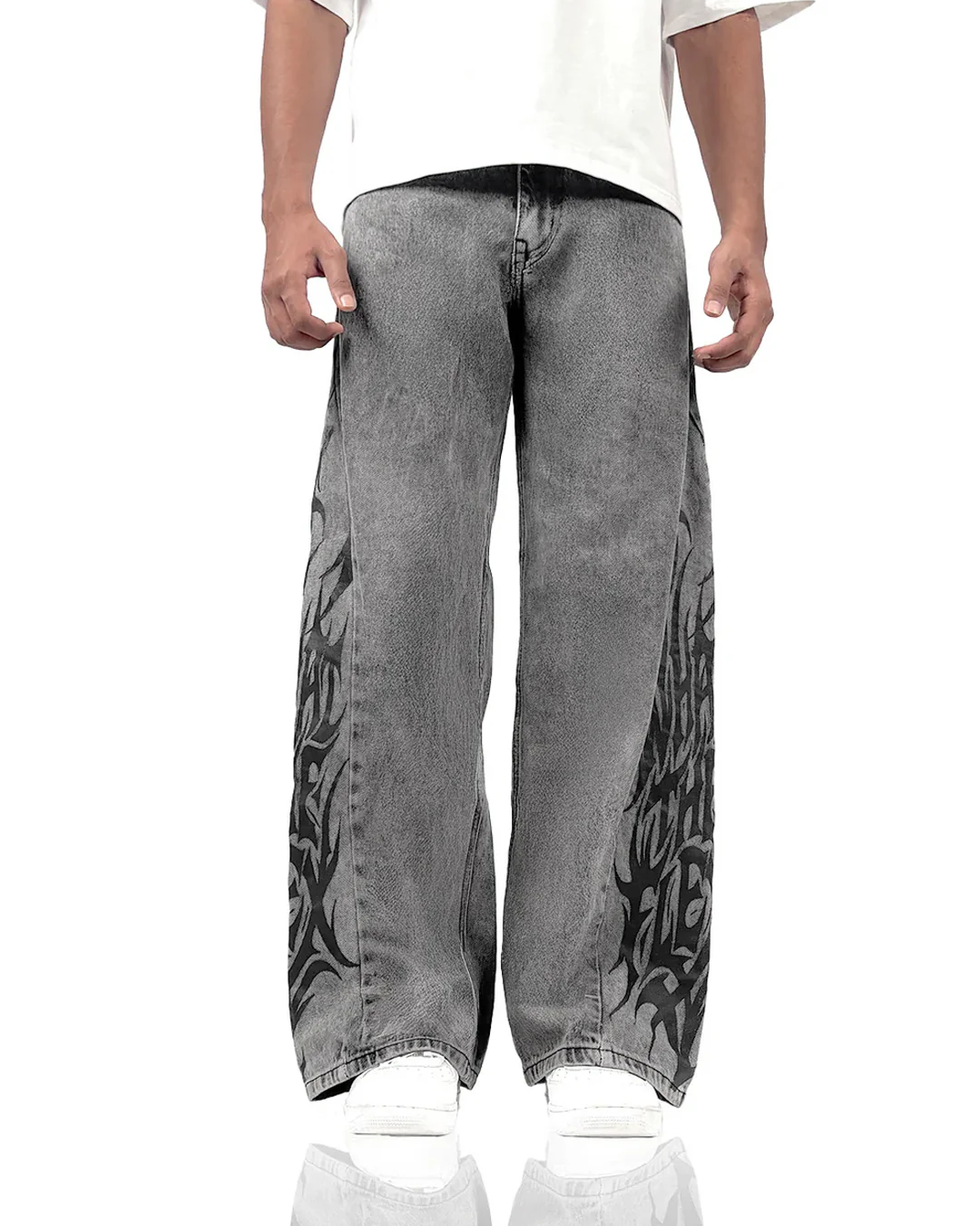 The Flex Symbol Grey Baggy Jeans - Image 2